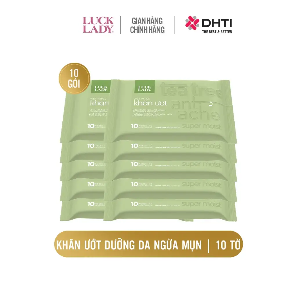 Combo 10 gói KU dưỡng da 10 tờ tinh dầu tràm trà